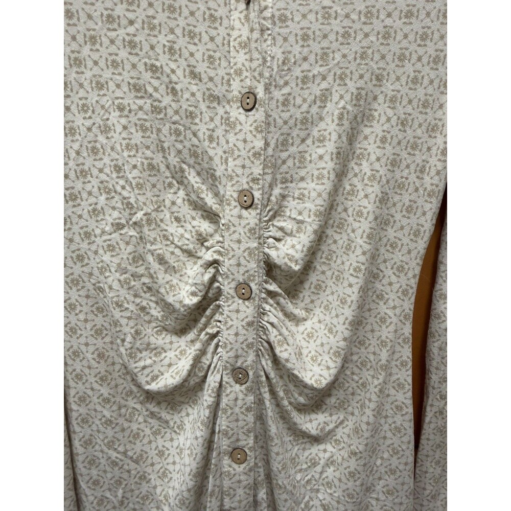 Free People Shayla Tan Mini Dress Size M Long Sleeve Button Up - Picture 11 of 11